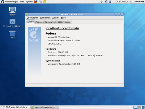 Der Fedora-eigene Taskmanager...