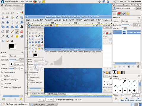 Die Bildbearbeitung Gimp in der Version 2.6.7