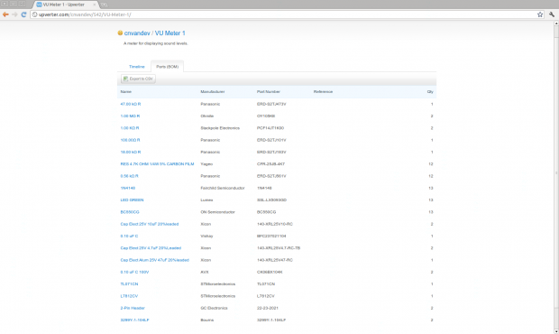 ... samt Komponentenliste