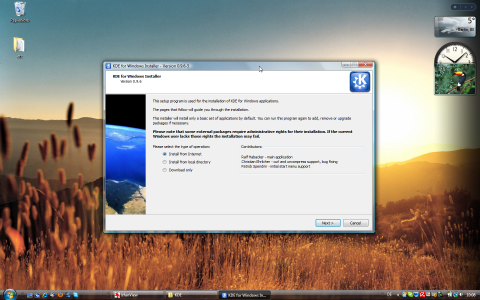 Der Installer für KDE-on-Windows-Programme