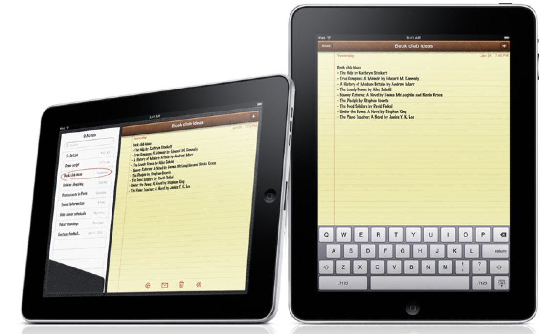 Apple iPad Apps - Notizen