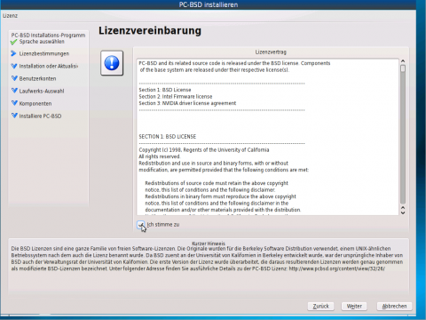 ...mit der Lizenzvereinbarung zur Nutzung der propriet&auml;ren Treiber von Nvidia...