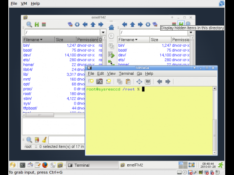 Mit dem Dateimanager Emelfm2 lassen sich Dateien verwalten, &uuml;ber Ntfs-3g auch auf Windows-NTFS-Partitionen.