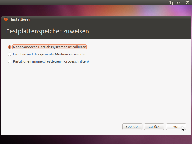 Das Partitionswerkzeug wurde übersichtlicher gestaltet...