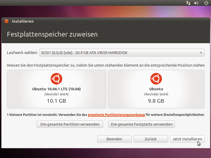 ...und nimmt auch Einsteigern den Schrecken einer Parallelinstallation.