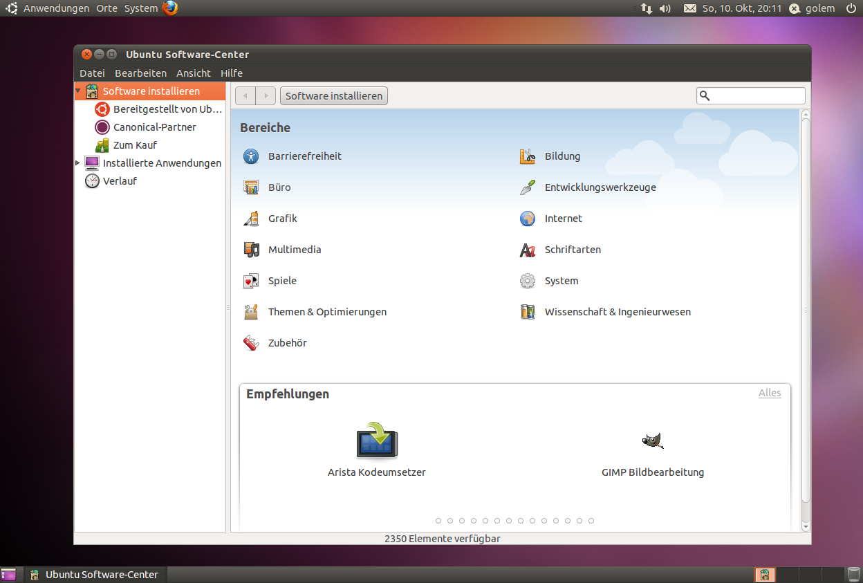 Das neue Softwarecenter bietet Softwareempfehlungen,...