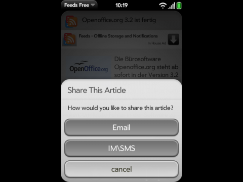 Feeds mit Optionen zum Weiterleiten einer URL