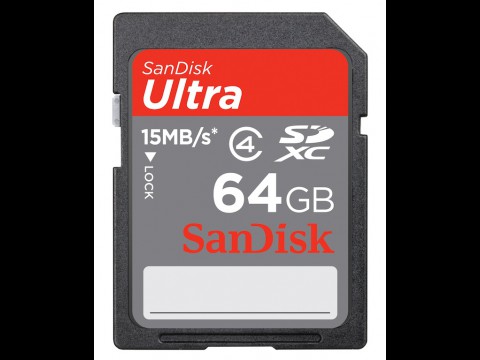 Sandisks SDXC-Karte mit 64 GByte Speicherkapazität