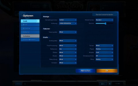 Starcraft 2: Grafikmen&uuml;
