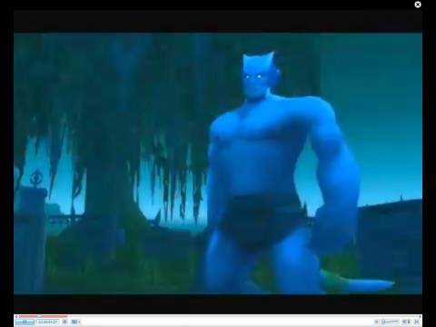 Blauer Held ruft zum Protest gegen Zensur auf.