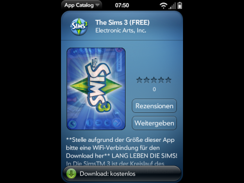 Sims 3 gratis im deutschen App Catalog
