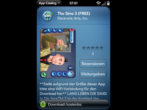 Sims 3 gratis im deutschen App Catalog