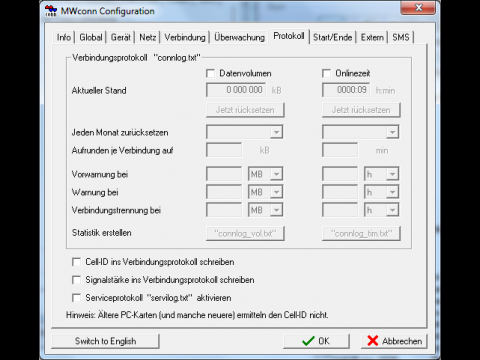 Volumen- und Zeiteinstellungen