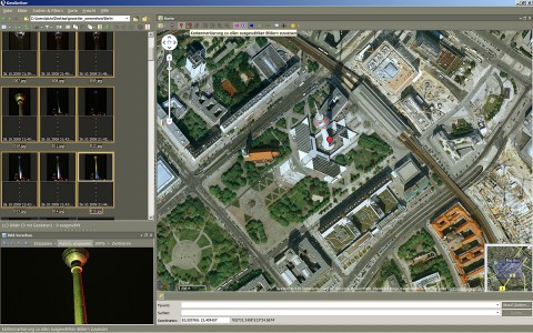 Geodaten per Hand eintragen: Der Ort wird markiert und die Daten in die Bilder &uuml;bertragen.