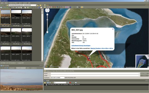 Beim Klick auf eine Positionsmarkierung &ouml;ffnet sich ein Fenster mit einem entsprechenden Link.