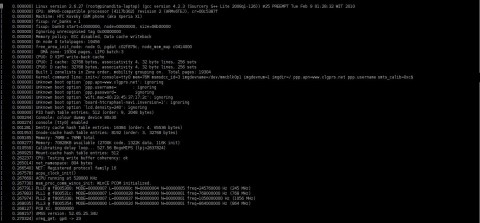Auszug aus den Kernelmeldungen beim Start auf dem Smartphone
