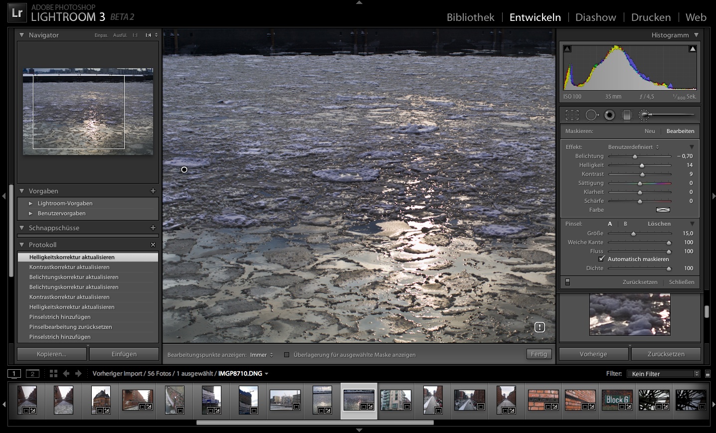 Adobe Photoshop Lightroom 3 Beta 2 - Maskieren-Modus im Bearbeiten-Modul