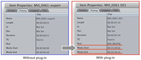 EOS Movie Plugin-E1 mit Metadatenimport