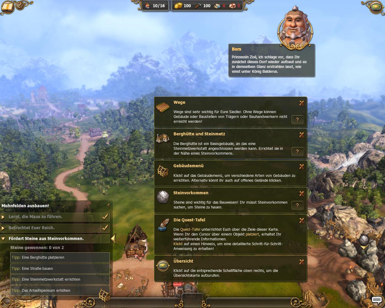 Ein Tutorial in den ersten Missionen erklärt die Bedienung.