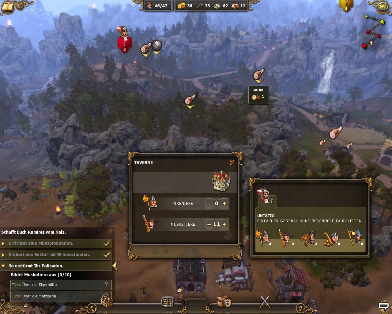 In der Taverne werden Soldaten angeheuert.