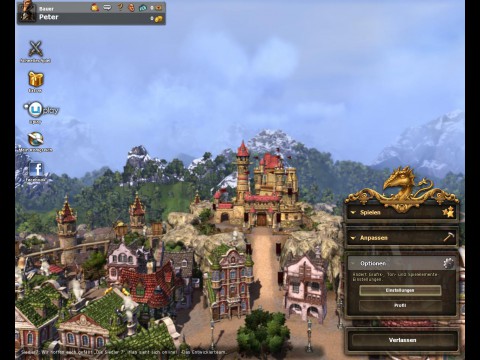 Das Hauptmen&uuml; erlaubt Zugriff auf Spielmodi und Optionen.