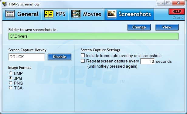 Fraps: Screenshots machen