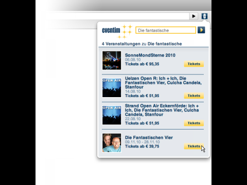 Google-Chrome-Erweiterung Eventim
