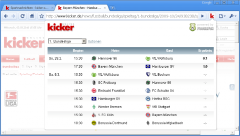 Google-Chrome-Erweiterung Kicker Online