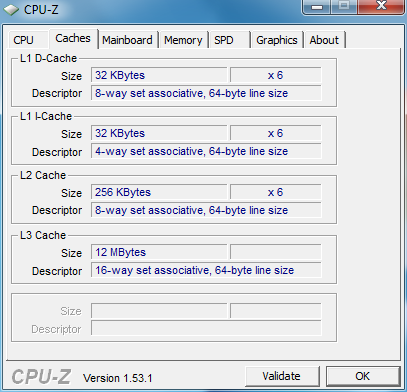 CPU-Z: Cache-Details
