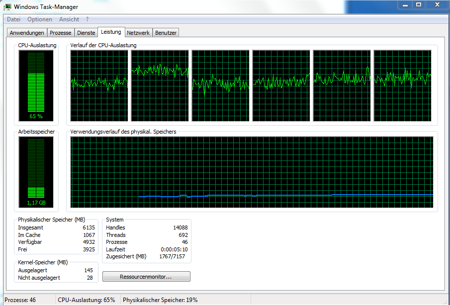Gleichmäßige Belastung ohne HT mit Windows Movie Maker