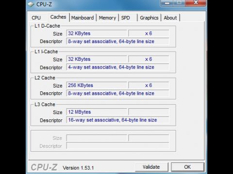 CPU-Z: Cache-Details