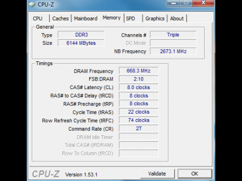 CPU-Z: Speichertimings