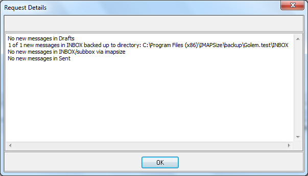 Ergebnisse eines Backup-Prozesses