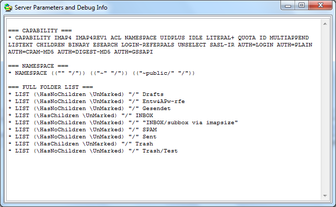 Was beherrscht eigentlich der eigene IMAP-Server? Manchmal sehr nützliche Informationen für den Nutzer, der sich mit IMAP und den Schwächen der Clients auskennt.