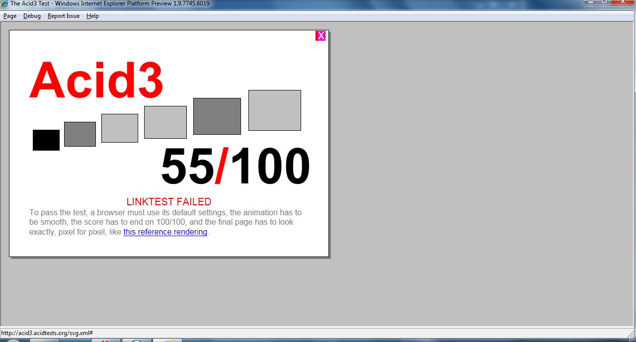 Internet Explorer 9 - Acid3-Test