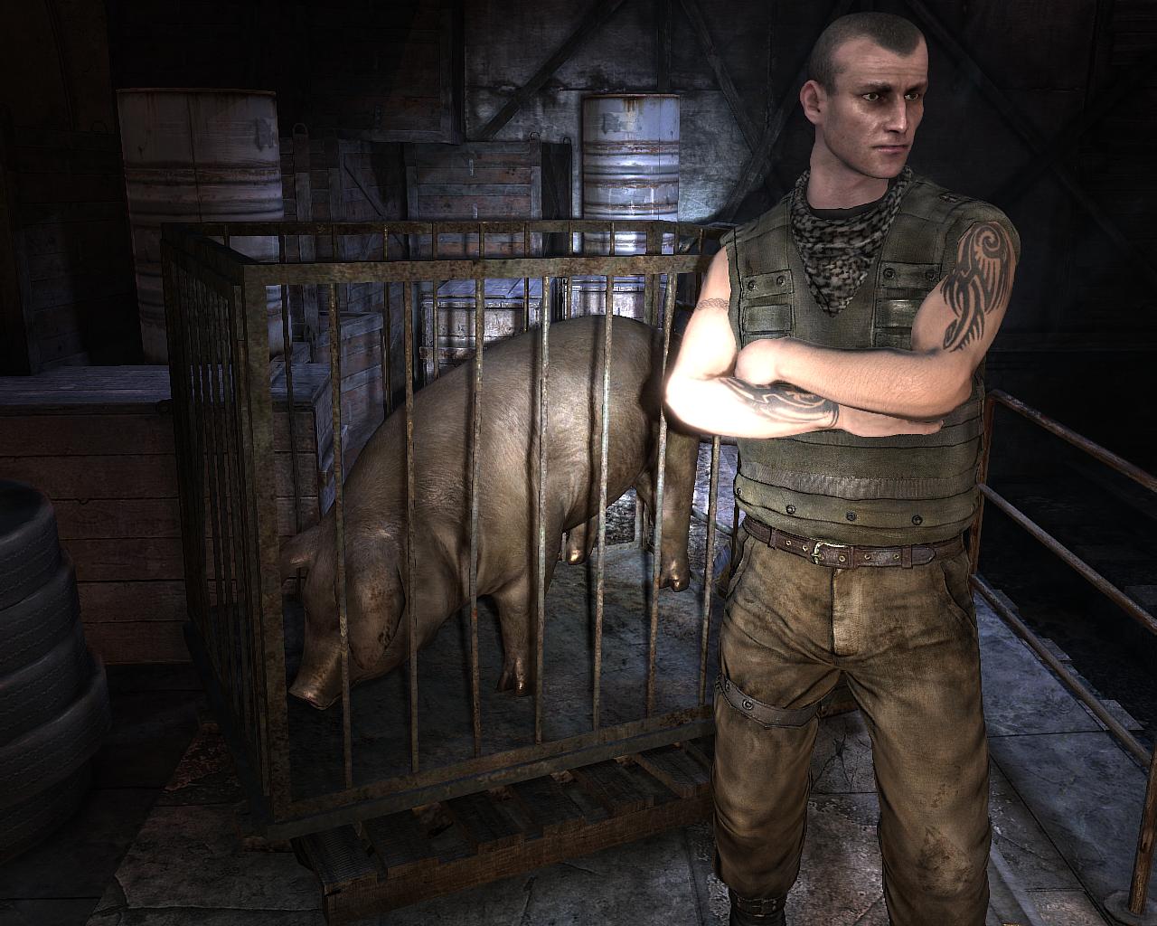 Ein Zivilist in einer der Zufluchtstätten