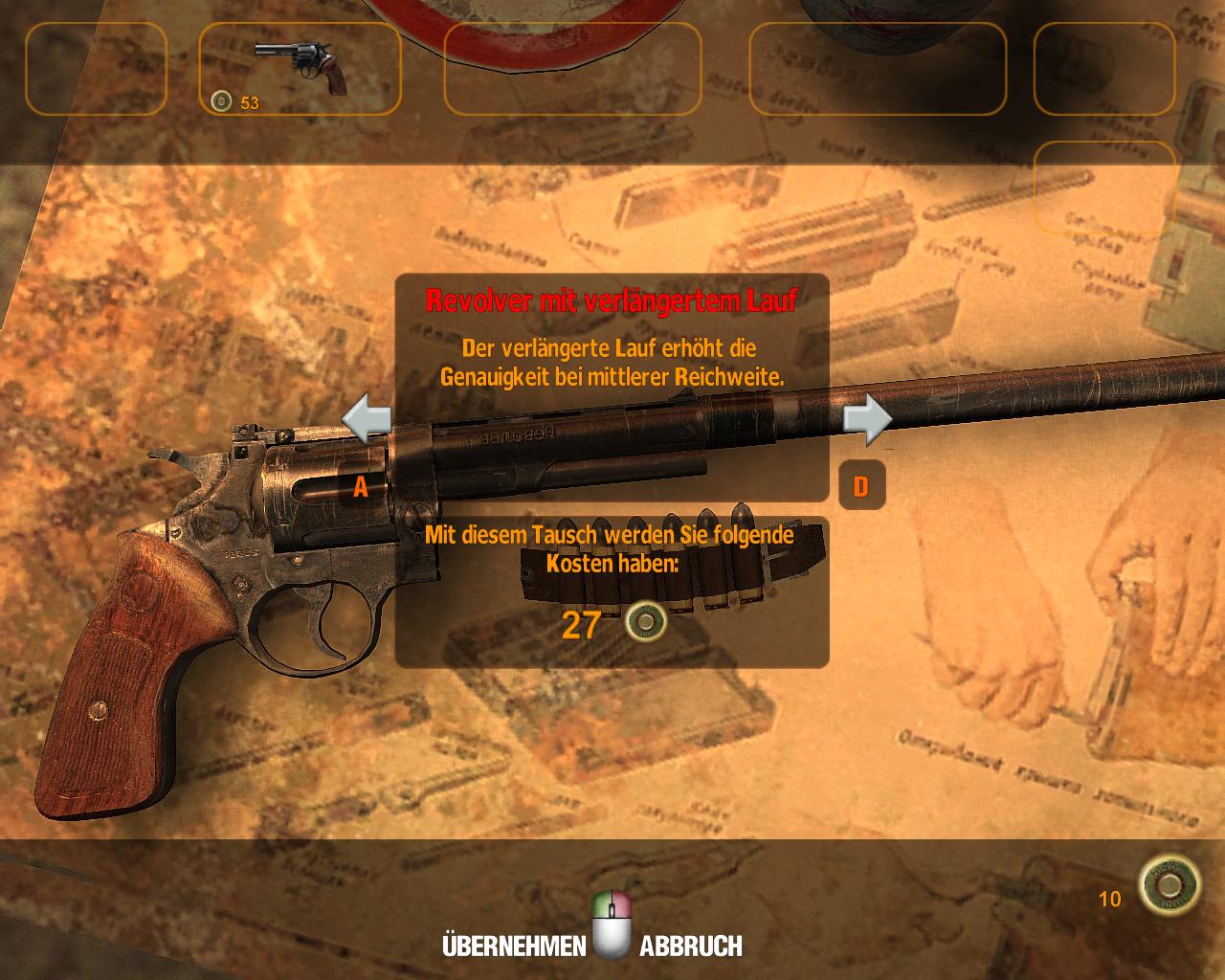 Beim Händler gibt es aufgemotzte Waffen.