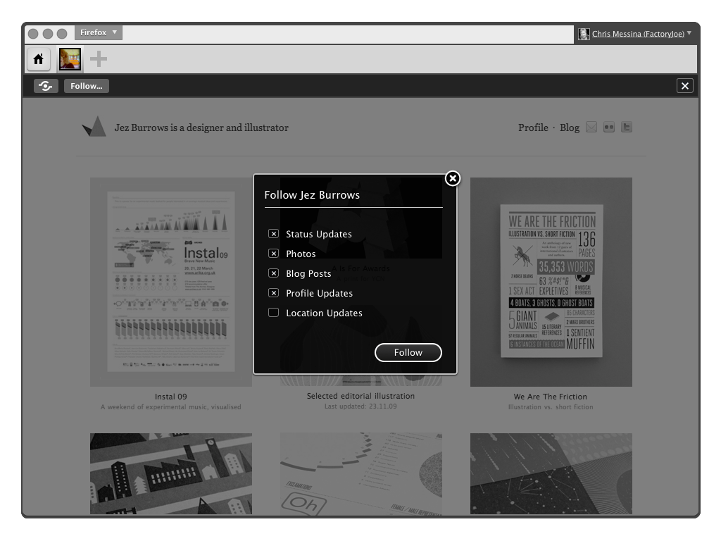 Browser als sozialer Agent: Follow in the Browser