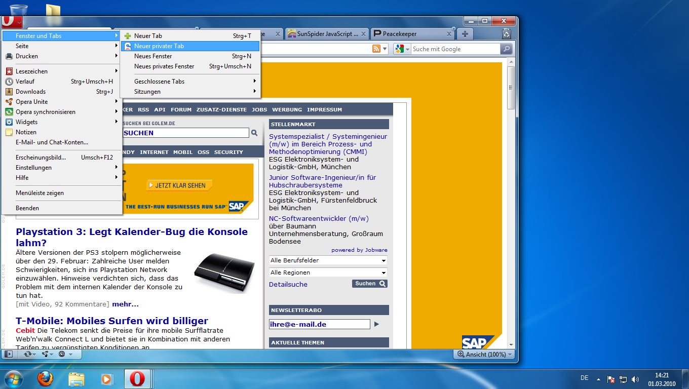 Opera 10.50 - neue Menüstruktur