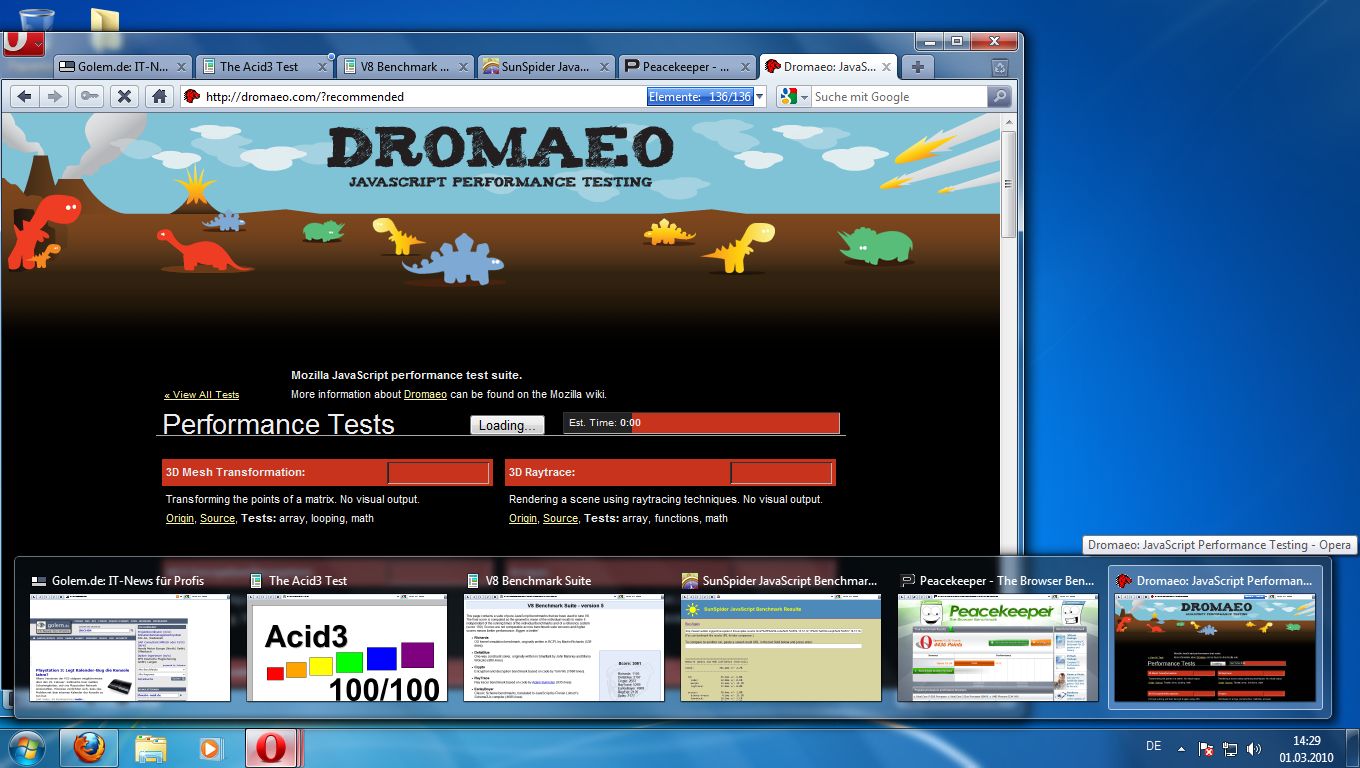 Opera 10.50 - Tabvorschau in Windows 7