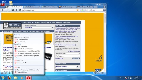 Opera 10.50 - Sprunglisten von Windows 7