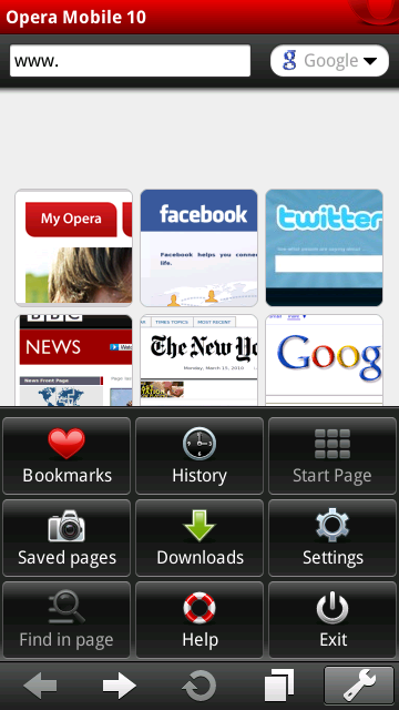 Opera Mobile 10