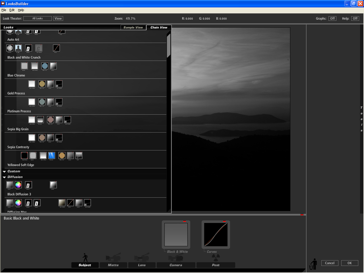 Red Gigant Software Magic Bullet Photolooks - Schwarz-Weiß-Umwandlung mit alternativer Darstellung der Filterkette