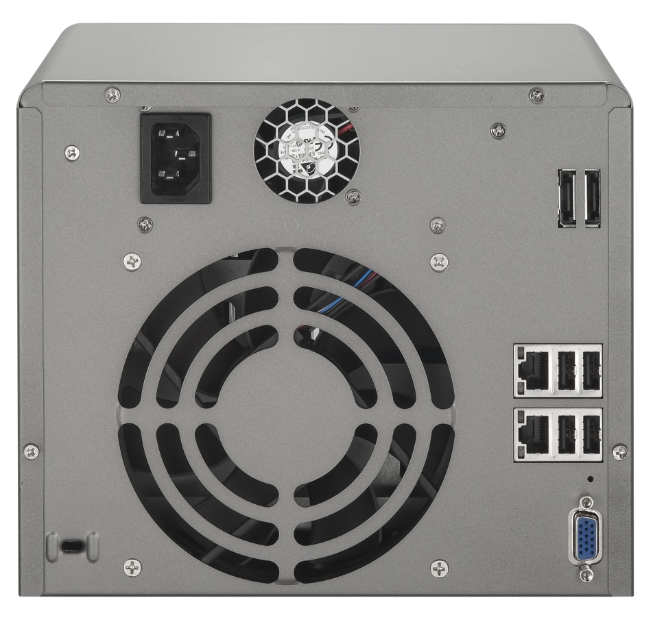 Rückseite mit 2xeSATA und 4xUSB 2.0
