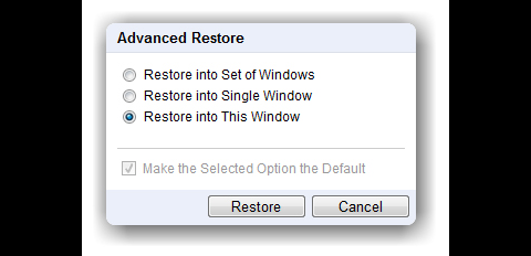 Session Buddy - erweiterte Optionen
