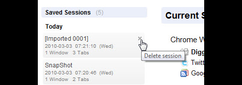 Session Buddy - Sitzungsdaten l&ouml;schen