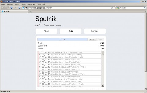 Sputnik-Test mit Firefox 3.6