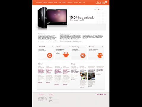 Website-Design Ubuntu-Homepage