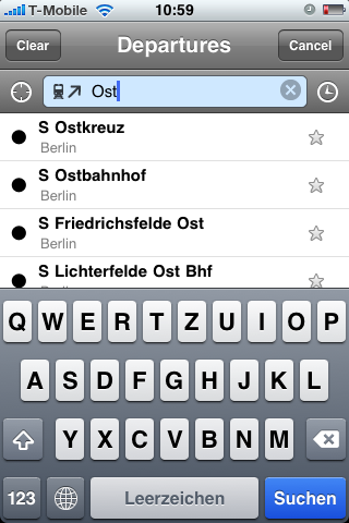 Meist reicht die Eingabe von drei Buchstaben, und der passende Bahnhof oder die Haltestelle taucht in der Liste auf.