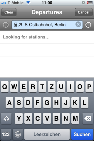 Schwer zu sehen: Hier wurde das Fadenkreuz angetippt.
